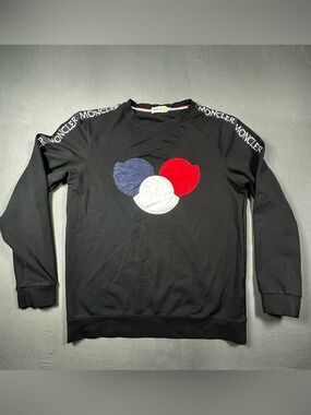 Moncler Maglia Crewneck Sweatshirt Black Mens Size XL